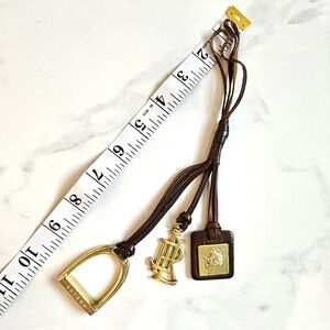 2/$50 Vintage LRL Equestrian hang tag Bag charm leather